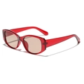 Occhiali da sole retrò con montatura rossa trasparente e lenti colorate marroni - Rame Retrò