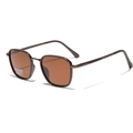 Retro square TR90 polarized sunglasses with bronze frame and brown UV400 lenses - Matte Tea