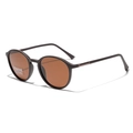 Lunettes de soleil polarisées rondes rétro avec verres bruns et protection UV400 café - Thé Mat