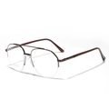 Classic double bridge pilot glasses frame in bronze finish with stainless steel material - Brown