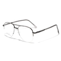 Classic gunmetal stainless steel aviator glasses frame with double bridge design - Gunmetal