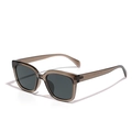 Classic TR90 polarized sunglasses with brown translucent frames and dark gray lenses - Cool Brown