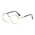 Occhiali oversize poligonali in acciaio inossidabile dorato con aste nere - Colore Oro Integrale