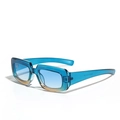 Gafas de sol cuadradas con montura degradada azul y naranja y lentes de color degradado - Azul