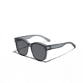 Gafas de sol polarizadas TR90 cuadradas con montura gris mate y lentes gris oscuro - Gris Mate