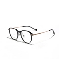 Montatura occhiali quadrata nera retrò TR90 con stanghette in titanio oro rosa - Oro Nero