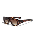 Retro tortoiseshell rectangular sunglasses with brown gradient lenses and premium frame - Tortoise Tea Lens