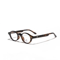 Montura de gafas ovalada retro en TR90 con filtro de luz azul y protección UV 400 - Tortoise