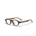Gafas redondas retro de TR90 carey con lentes de bloqueo de luz azul para mujer - Marrón Frío