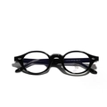 Montura de gafas ovalada negra de TR90 con lentes anti luz azul y protección UV400 - Negro Brillante