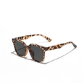 Klassische quadratische Sonnenbrille in Leopard-Schildpatt-Optik mit grauen Gläsern - Schildpatt Grau Gläser