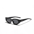 Occhiali da sole squadrati cat-eye neri retrò con dettagli a stella in metallo argento - Nero Lucido/Lenti Grigie