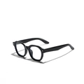 Classic black TR90 square frame polarized sunglasses with high gloss finish - Glossy Black Plano Lens (C5)