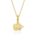S925 sterling silver baby bottle pendant necklace with brushed gold finish and zirconia - 10K Gold (Pendant Only) / 925 Silver