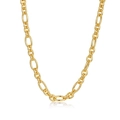 Polished 925 sterling silver Figaro chain necklace with golden finish for women - 925 Silver / Plain Choker Chain (NL024956)