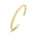 Lussuoso bracciale rigido in argento 925 placcato oro con design a trama trapuntata - Oro
