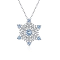 Colgante de copo de nieve en plata de ley 925 con cristales azules y cadena elegante - Solo Colgante (Sin Cadena) / Plata 925