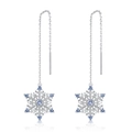 Orecchini a fiocco di neve in argento 925 con pietre di zirconi cubici blu - Argento 925 / Platino