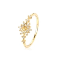 Elegant gold S925 sterling silver snowflake ring featuring sparkling zircon accents - Gold