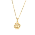 925 silver 9K gold plated cat paw necklace featuring sparkling cubic zirconia stones - Pendant Only (Without Chain) / 925 Silver