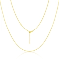 Adjustable S925 sterling silver golden cable chain necklace with lobster clasp and extender - 400MM+25MM+25MM Extension Chain / Champagne Gold