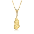 Golden S925 sterling silver peanut necklace with red agate and sparkling zircon stones - 925 Silver / Natural Red Agate (Pendant Only (Without Chain))