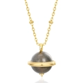 Collier planète en argent S925 plaqué or 9K avec une pierre de labradorite grise élégante - Argent 925 / Collier pendentif Labradorite avec chaîne