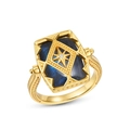 Retro 925 sterling silver spinning ring with rectangular blue labradorite and gold finish - US6# / Gold
