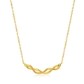 Japanse retro ketting van verguld 925 zilver met een gedraaide staafvormige hanger - Goud