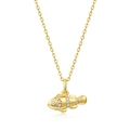 Collier clown en or avec incrustations de zircons blancs étincelants sur fond blanc - Argent 925 / Collier