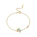 Pulsera de tortuga dorada con piedra de ópalo iridiscente y circón para mujer - Pulsera (BR025210)