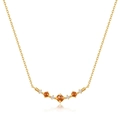 Minimalist 925 silver necklace with golden finish and orange garnet pendant on white background - 925 Silver / Gold