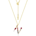 Rainbow letter N pendant necklace in S925 sterling silver with colorful zircon stones - 925 Silver / Style N (N010507)
