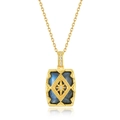 Vintage S925 silver necklace with rectangular labradorite and starburst pendant - Labradorite Pendant Only (Without Chain) / 925 Silver