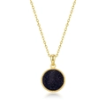 Minimalistische 925 Silberkette mit tiefblauem Sternsand-Rundanhänger für Damen - 925er Silber / Nur Anhänger (Ohne Kette)