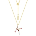 Collana con ciondolo lettera K arcobaleno in argento 925 con zirconi multicolore - Argento 925 / Stile K (N010504)