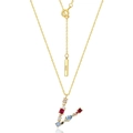 Collana in argento S925 dorato con ciondolo lettera V e zirconi colorati incastonati - Argento 925 / Stile V (N010513)