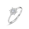 Elegant S925 sterling silver snowflake ring with moissanite stones on a white background - HK11# / Snowflake Design (CR019185) / Female Style
