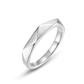 Elegant S925 sterling silver ring with unique geometric multifaceted cutting design - HK17# / Geometric Polyhedron Cut (CR019185) / Male Style