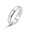 Polished 925 sterling silver minimalist band ring for couples in sleek silver finish - HK17# / Men's Ring