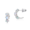 Orecchini in argento S925 con opali irregolari e dettagli in zircone brillante - Orecchini a Cuore Verticali (ER014556) / Argento 925 / Bianco AB