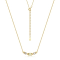 Collana vintage in argento S925 con gemma quadrata verde e pietre laterali a goccia - Argento 925 / Oro 10K + Lacca Elettroforetica