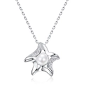 Collana minimalista in argento S925 con ciondolo stella marina e perla naturale - Solo Ciondolo (Senza Catena) / Argento 925 / Argento