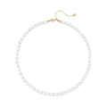Elegante S925 Silberkette mit Süßwasserperlen und Herz-Anhänger Verlängerungskette - 925er Silber / 10K Gold