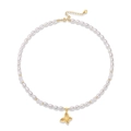 Elegant S925 silver butterfly pendant necklace with natural freshwater pearls for women - 925 Silver / Gold