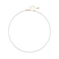 Collana minimalista in perle d'acqua dolce argento 925 con pendente a cuore dorato su bianco - Perla Naturale d'Acqua Dolce