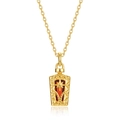 Vintage perfume bottle necklace in S925 silver with double-sided red garnet pendant - 925 Silver / Garnet (With Chain)