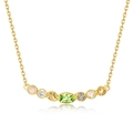 S925 sterling silver gold plated necklace with green peridot and opal gemstones - Necklace NL024311 (Natural Peridot)