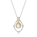 Elegante Tropfen-Labradorit-Halskette aus S925 Sterlingsilber mit zweifarbigem Finish - 925er Silber / Anhänger Ohne Kette