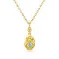 S925 sterling silver teardrop pendant necklace with fiery opal and gold finish - Synthetic Opal Pendant Only (Without Chain) / 925 Silver